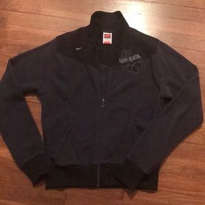 Grey and black ohio state fleece jacket